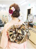 振袖着付けとヘアアレンジ 【ヘアセット  立川/立川南/八王子】