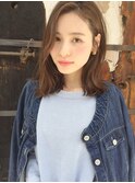外ハネMIXニュアンスくびれエアリーミディ