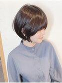 黒髪ショートボブ/大人かわいい耳かけショート