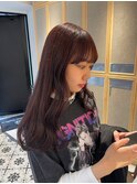 透明感ラベンダーココア/顔まわりレイヤー/艶髪ロング