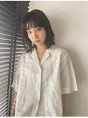伸ばしかけボブに柔らかいウェーブスタイル