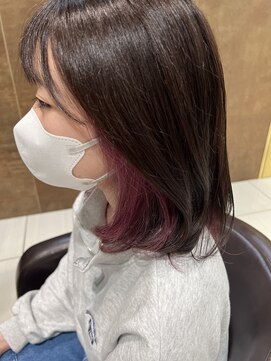 グロー(glow) ピンク系で作るインナーカラー♪♪