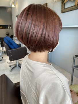ドロシー 郡山桑野店(Dorothy) イメチェンハッシュカットフルバング似合わせレッドブラウン