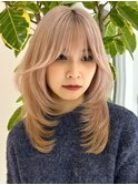 レイヤーカットハイライトショートヘアイルミナカラーオージュア