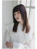 バングシアカラー美髪ワンカール黒髪アッシュロング