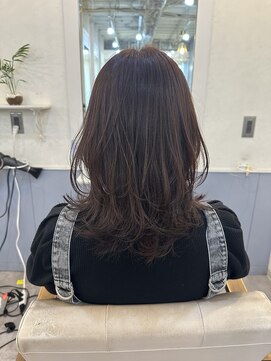トッカ ヘアアンドトリートメント 難波店 パープルブラウンで可愛いレイヤースタイル