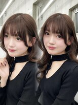 顔まわりカット/韓国くびれ巻き/重めサイドバング　上野