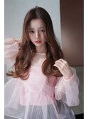 ナチュラルくびれレイヤー×柔らかい韓国カラー×顔まわり