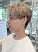 メンズミルクティーベージュコンマヘアアッシュグレージュカラー
