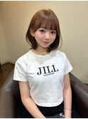 【pinue】ブリーチなしシナモンベージュ×ワンカールボブ
