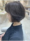 40代50代60代髪型ボリュームアップボブミセスボブ艶カラー