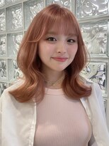 サンクプロジェクト(cinq PROJECT)&nbsp;コーラルピンクベージュオレンジブラウンレイヤーハッシュカット