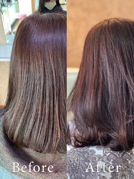 アークスヘアー 大人可愛いエレガントなツヤ感ラベンダーアッシュ×大人ロブ