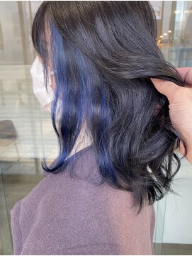 ワンスタイル(One style) インナーカラー＋髪質改善トリートメント　　ブルー