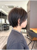 大人ラフウェーブ20代30代40代ボブブラウンスウィングショート