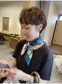ショートボブパーマ20代30代40代イヤリングカラー大人可愛い