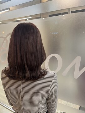 ヘアースペースブルーム ヒーロー 園田店(HAIR SPACE BLOOM hero) 【園田/艶カラー】ほんのりピンクの入ったブラウン