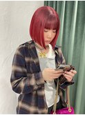 【心斎橋hen】レッドカラー　ボルドーカラー　ミニボブ