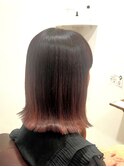 30代40代50代/切りっぱなしボブ/グラデーションカラー/レッド