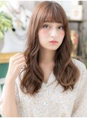 外国人風パーマぱっつん前髪大人ロングh3戸田公園20代30代40代