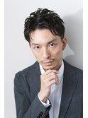 束感アップバンク短髪パーマ爽やかショートビジネスツーブロック