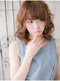 辻堂/髪質改善/アプリコットオレンジ☆エアリーふわミディf