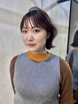 ”くびれボブ×ダークブラウン”