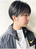 【morio原宿】黒髪マッシュショート刈り上げ