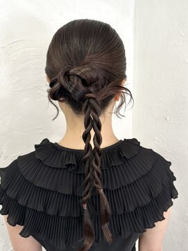 シロ(SiLO) リボン×カチモリ×ロープ編みヘアセット