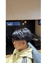 メンズヘアースパイス ユメサキ(Men's Hair SPICE -yumesaki-) フェザーセンターパート×テーパーフェード