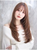 《鳥越》黒髪/オリーブグレー/小顔ヘア/ココアベージュ