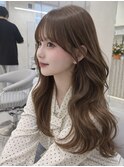 ワンホンレイヤー/ダークブルー/韓国ヘア/縮毛矯正/髪質改善