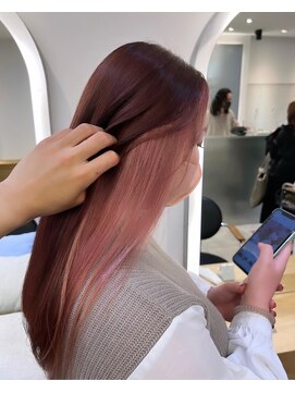 ジーナ 渋谷駅前(Zina) shion ピンクブラウン×インナーサクラピンク