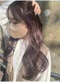 インナーカラー/イヤリングカラー　ホワイトパープルアッシュ