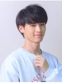 韓国 シースルー マッシュ センターパート ツーブロック刈り上げ