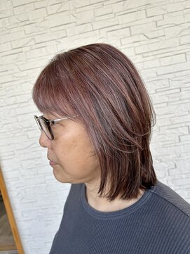 ラウレア(Laule'a) 脱白髪染めでピンクベージュ