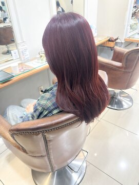 ネオリーブアイム 横浜西口店(Neolive aim) ブリーチなしのダブルカラー ディープレッド【横浜】 k