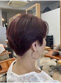 艶髪ショートカット/カラー/ダークチェリー