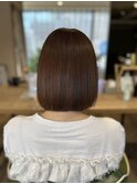 切りっぱなしボブ×ブラウンカラー