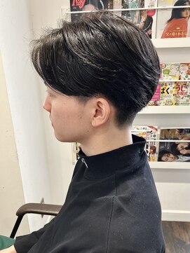 ミーサ バイ ブレイク(mysa by BREK) 黒髪/センターパート/前下がりショート/men'shairツーブロック