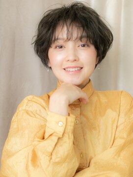 カバーヘア ブリス 川口(COVER HAIR bliss) 暗髪カーキアッシュくせ毛風マッシュパーマTc1川口20代30代40代