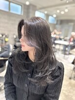 アクション 心斎橋店(ACTION)&nbsp;20代30代大人可愛いレイヤーミディアム韓国ヘア　顔まわりカット