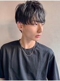 アップバング爽やかヘア小顔カットブルーブラック#07mf0415