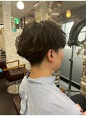 波巻きスパイラルセンターパートサイドパート韓国風マッシュ