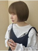 ミルクティーベージュ×ミニボブ