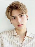 韓国ヘアコンマバング韓国マッシュセンターパートフェザーパーマ