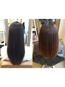 【酸性ストレート】髪の負担を少なくストレートに♪ダメージヘアも自然な柔らかいしっとり美しい髪へ◇