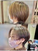 ☆イメチェン大人かわいい★ショートボブ/白髪ぼかし/ハイライト