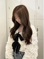 エイチ(H) ミルクティーベージュショートボブシースルーマッシュパーマ50代