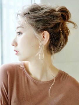 アルバム 銀座(ALBUM GINZA) おだんごアレンジ_ココアブラウンフリンジウェーブ_ba298131